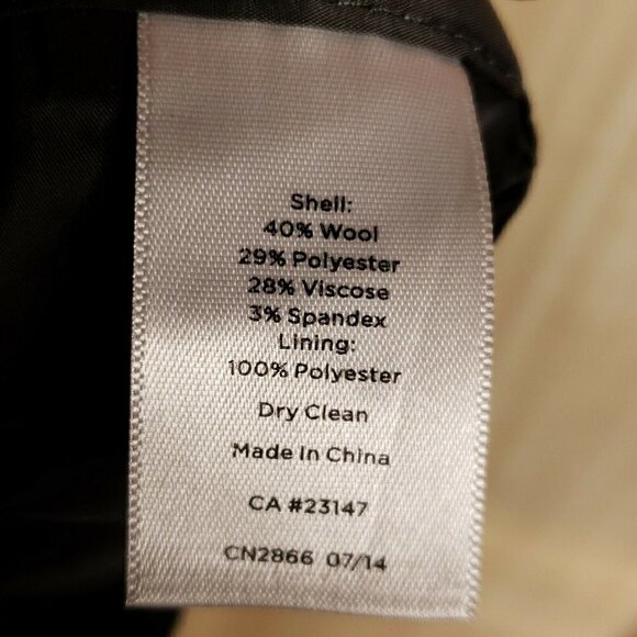 Talbots Petite Womens Heritage Grey Pinstripe Wool Blend Pants 6P - Picture 7 of 7